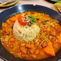Bean stew with mushrooms at Aloha Cafe in Sesimbra