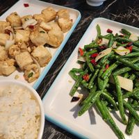 Salt and pepper tofu, green beans at Chinese Noodle House in Haymarket