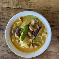 Chicken curry Noodle Soup   at Amituofo Vegan Cuisine in Brooklyn