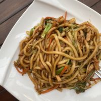 Stir fried udon   at Amituofo Vegan Cuisine in Brooklyn