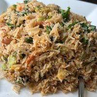Kimchi fried rice which slapped   at Amituofo Vegan Cuisine in Brooklyn
