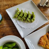 Veggie dumplings at Amituofo Vegan Cuisine in Brooklyn