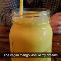 Vegan Mango Lassi! at Amituofo Vegan Cuisine in Brooklyn