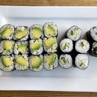 Oops, we started eating before taking the picture!  at Shinsei Sushi in Bend