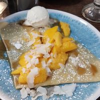 Mango, coconut at The Little Crepe Lounge in Redcliffe