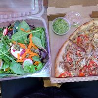 Lunch special comes w bottled water. Plus tip $10 total at Dimond Slice Pizza in Oakland