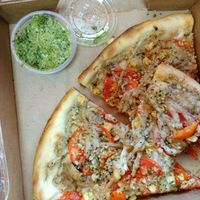 Vegan pizza of the day. This was a slice lol. They may have hooked me up! at Dimond Slice Pizza in Oakland