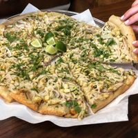 Corn and zucchini pizza at Dimond Slice Pizza in Oakland