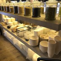 biodegradable packaging  at Meshek Barzilay Deli in Tel Aviv