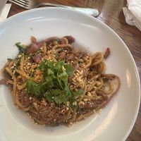 Mogo beef with tofu noodles. at Meshek Barzilay Deli in Tel Aviv