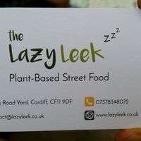 business card at The Lazy Leek in Cardiff