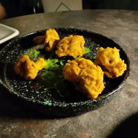 Mushroom pakoras. Ask for it without the mint sauce garnish at Shakinah in Msida