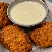 Chickpea fritters   at Planted in Hamilton in Hamilton