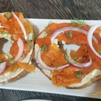Shmear & Lox- some crazy carrots here! (Red items on the side are pickles) at Planted in Hamilton in Hamilton