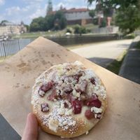 Vegan bun with rhubarb   at Zaczyn in Krakow