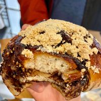 Sesame chocolate bun (with halva on top) at Zaczyn in Krakow