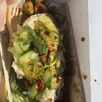 Cottage cheese toast (topping was excellent, I just removed olives because I don’t like them!)  at Zaczyn in Krakow