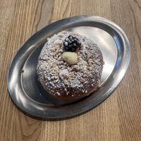 Blackberry and cream filled bun   at Zaczyn in Krakow