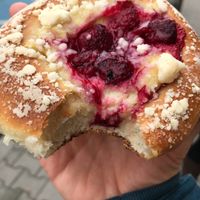 Hot raspberry and custard roll at Zaczyn in Krakow