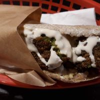 Falafel sandwich at Zizinia in Barcelona