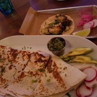 Quesadilla and Brussels sprout taco at Frida 602 in Covington