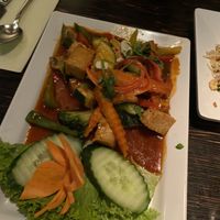 Garlic stir fry  at Cho Fah Eathai in Groningen