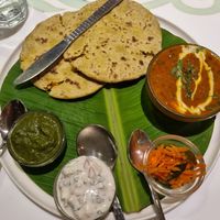 Paratha platter at Aharveda Restaurant in Mumbai