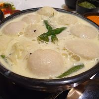 Sri Lankan coconut stew with mini idli - nice but was a bit too sweet for me at Aharveda Restaurant in Mumbai