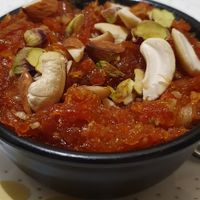 Gajar halwa - sweet carrot dessert at Aharveda Restaurant in Mumbai