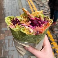 Vegan falafel wrap with vegan cheese and chickn   at The Falafia in Hull