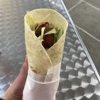 Falafel wrap with olives and garlic mayo…. Heaven   at The Falafia in Hull