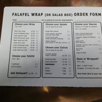 Order form at The Falafia in Hull