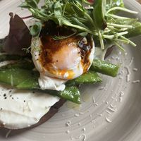 Asparagus toast   at ALE Kosmos in Poznan
