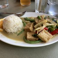 Green curry with fried tofuu  at Brown Sugar by the Sea in Newburyport