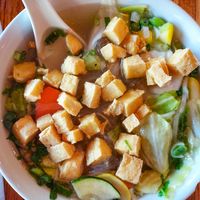 Spring noodle soup  #Veganuary at The Noodle Shop in Asheville