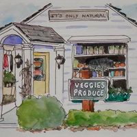 Drawing of building, besides the porch it pretty accurate at It's Only Natural in Bellport