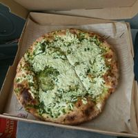 Daiya cheese on pesto (the pesto is not vegan) at Mod Pizza in Reno