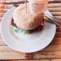 Best red beans burger ever. Super cheap and cozy place.  at Homemade Burgers and Sandwiches in Koh Samui