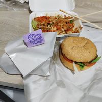 Vegan burger with beans 👌 at Homemade Burgers and Sandwiches in Koh Samui
