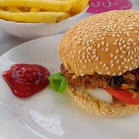 Vegan bean burger at Homemade Burgers and Sandwiches in Koh Samui