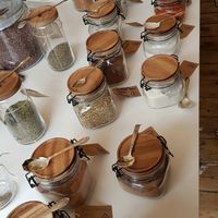 Jars of seeds, nuts etc. at Hetu in South West London