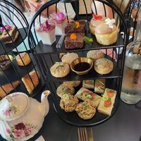 The cage in focus is the vegan option. at The Vanitea Room in Ottawa