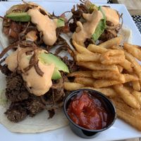 Cauliflower tacos at Rooster Fish Brewing Pub in Watkins Glen