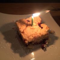 birthday cobbler! at Rooster Fish Brewing Pub in Watkins Glen