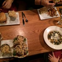 entrees - spot those legendary tacos with onion rings at Rooster Fish Brewing Pub in Watkins Glen