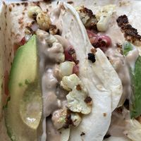 Cauliflower tacos, sautéed not fried at Rooster Fish Brewing Pub in Watkins Glen