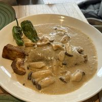 Seitan in a mushrooms saucee  at Alive in Barcelona