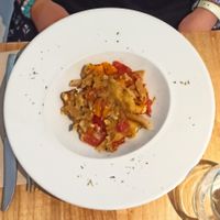 Pasta gratinada con calabaza y tomate at Alive in Barcelona