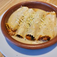 Vegan tuna cannellonies at Alive in Barcelona