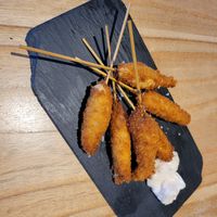 Tempura vegan prawns at Alive in Barcelona